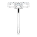Platinum Round Natural Diamond Clover Ring – 1.5mm Stones - view 5