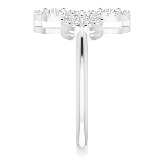 Platinum Round Natural Diamond Clover Ring – 1.5mm Stones - view 5
