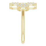 14K Gold Round Natural Diamond Clover Ring – 1.5mm Stones - Yellow Gold - view 4