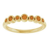 14K Gold Round Natural Citrine Bezel-Set Ring - Yellow Gold - view 3