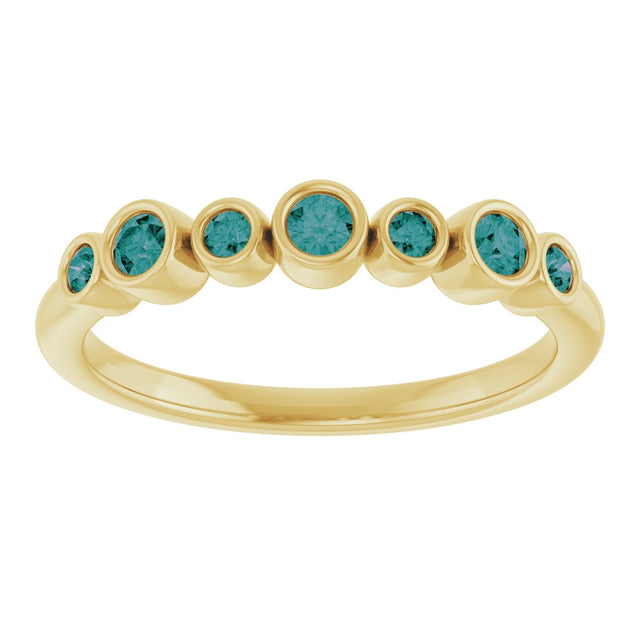 14K Gold Round Natural Alexandrite Bezel-Set Ring - Yellow Gold - view 3