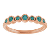 14K Gold Round Natural Alexandrite Bezel-Set Ring - Rose Gold - view 3