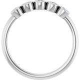 Platinum Round Natural Diamond Five-Stone Bezel-Set Ring - view 2