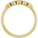14K Gold Round Natural Diamond Five-Stone Bezel-Set Ring - Yellow Gold - view 2