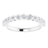 Platinum Round Natural Diamond Bezel-Set Stackable Ring - view 3