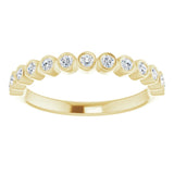 14K Gold Round Natural Diamond Bezel-Set Stackable Ring - Yellow Gold - view 3