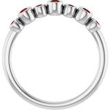 Platinum Round Natural Mozambique Garnet Bezel-Set Ring - view 2
