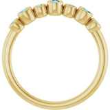14K Gold Round Natural Aquamarine Bezel-Set Ring - Yellow Gold - view 2