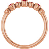 14K Gold Round Lab-Grown Ruby Bezel-Set Ring - Rose Gold - view 2