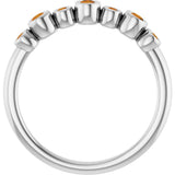 Platinum Round Natural Citrine Bezel-Set Ring - view 2