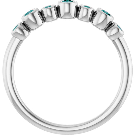 Platinum Round Natural Alexandrite Bezel-Set Ring - view 2