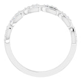 Platinum Round Natural Diamond Leaf Ring II - view 2