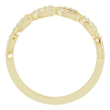 14K Gold Round Natural Diamond Leaf Ring II - Yellow Gold - view 2
