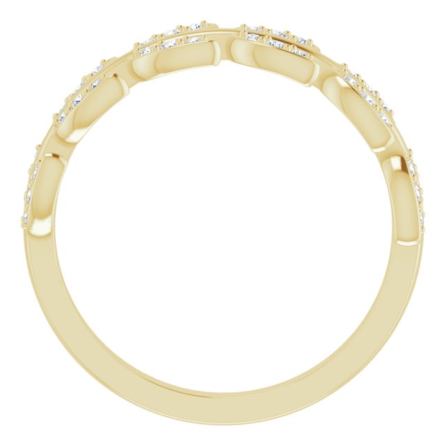14K Gold Round Natural Diamond Leaf Ring II - Yellow Gold - view 2