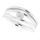 Platinum Round Natural Diamond Negative Space Ring - view 5