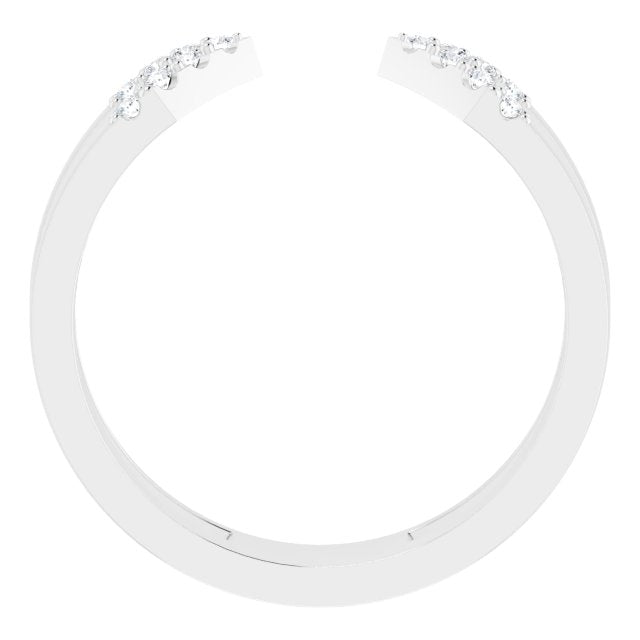 Platinum Round Natural Diamond Geometric Ring - view 2
