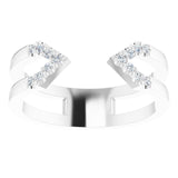 Platinum Round Natural Diamond Geometric Ring - view 3