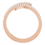 14K Gold Round Natural Diamond Snake Ring - Rose Gold - view 2