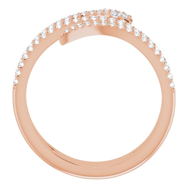 14K Gold Round Natural Diamond Snake Ring - Rose Gold - view 2