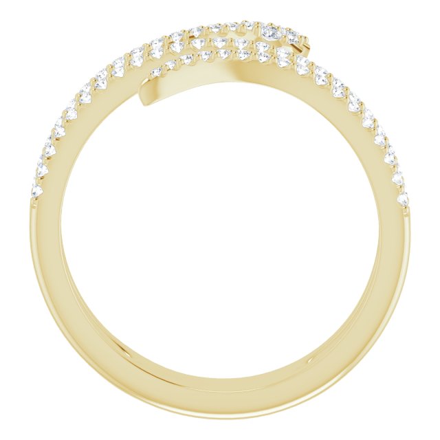 14K Gold Round Natural Diamond Snake Ring - Yellow Gold - view 2