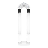 Platinum Round Natural Diamond Geometric Ring - view 4