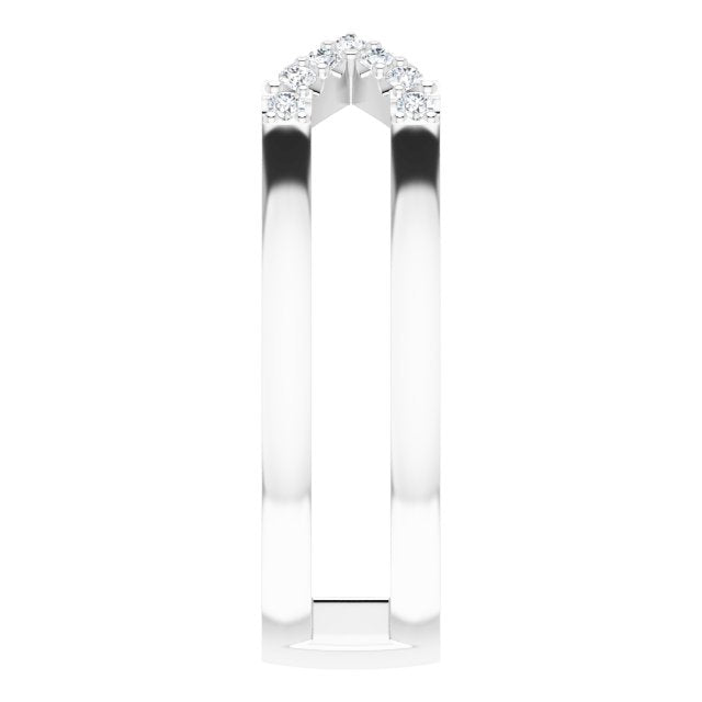 Platinum Round Natural Diamond Geometric Ring - view 4