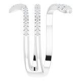 Platinum Round Natural Diamond Snake Ring - view 4