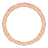 14K Gold Round Natural Diamond Accented Stackable Crown Ring - Rose Gold - view 2