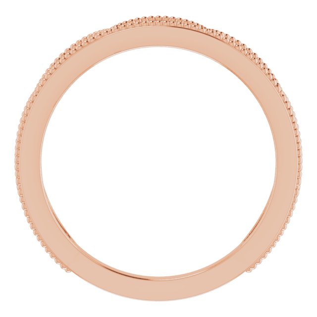 14K Gold Round Natural Diamond Accented Stackable Crown Ring - Rose Gold - view 2