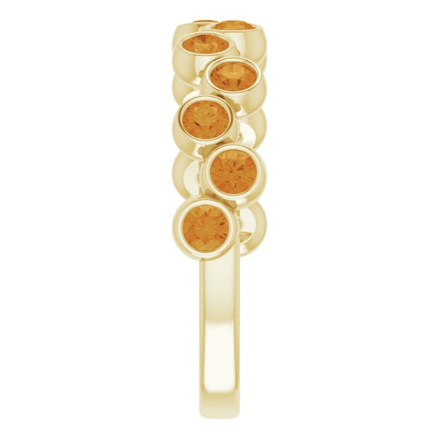 14K Gold Round Natural Citrine Bezel-Set Ring – 2.5mm Stones - Yellow Gold - view 4