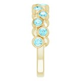 14K Gold Round Natural Blue Zircon Bezel-Set Ring – 2.5mm Stones - Yellow Gold - view 4