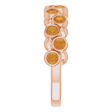 14K Gold Round Natural Citrine Bezel-Set Ring – 2.5mm Stones - Rose Gold - view 4