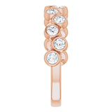 14K Gold Round Natural Diamond Bezel-Set Ring – 2.5mm Stones - Rose Gold - view 4