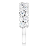 14K Gold Round Natural Diamond Bezel-Set Ring – 2.5mm Stones - White Gold - view 4