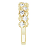 14K Gold Round Natural Diamond Bezel-Set Ring – 2.5mm Stones - Yellow Gold - view 4