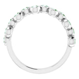 14K Gold Round Natural Alexandrite Bezel-Set Ring – 2.5mm Stones - White Gold - view 4