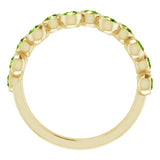 14K Gold Round Natural Peridot Bezel-Set Ring – 2.5mm Stones - Yellow Gold - view 2