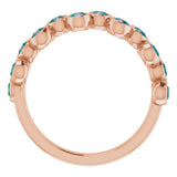 14K Gold Round Natural Alexandrite Bezel-Set Ring – 2.5mm Stones - Rose Gold - view 3