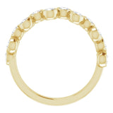 14K Gold Round Natural Diamond Bezel-Set Ring – 2.5mm Stones - Yellow Gold - view 2