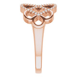 14K Gold Round Natural Diamond Woven Ring - Rose Gold - view 5