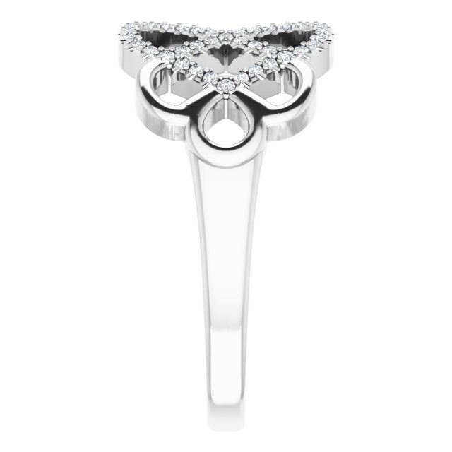 Platinum Round Natural Diamond Woven Ring - view 5