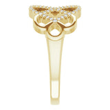 14K Gold Round Natural Diamond Woven Ring - Yellow Gold - view 4