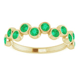 14K Gold Round Lab-Grown Emerald Bezel-Set Ring – 2.5mm Stones - Yellow Gold - view 3