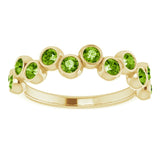 14K Gold Round Natural Peridot Bezel-Set Ring – 2.5mm Stones - Yellow Gold - view 3