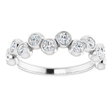 14K Gold Round Natural Diamond Bezel-Set Ring – 2.5mm Stones - White Gold - view 3