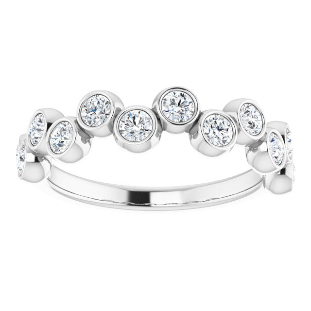 Platinum Round Natural Diamond Bezel-Set Ring – 2.5mm Stones - view 3