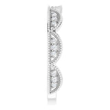 Platinum Round Natural Diamond Accented Stackable Crown Ring - view 4