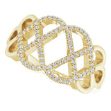 14K Gold Round Natural Diamond Woven Ring - Yellow Gold - view 5
