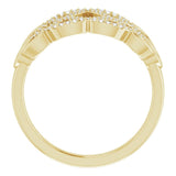 14K Gold Round Natural Diamond Woven Ring - Yellow Gold - view 2