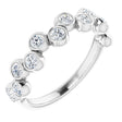 14K Gold Round Natural Diamond Bezel-Set Ring – 2.5mm Stones - White Gold